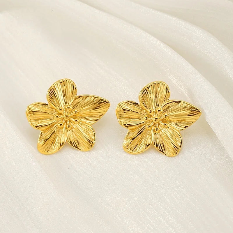 Petal Gold Stud Earrings